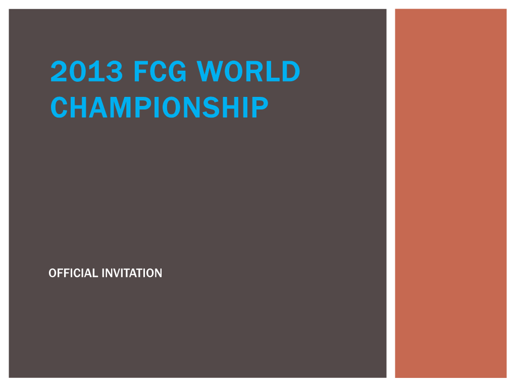 2012 Fcg World Championship