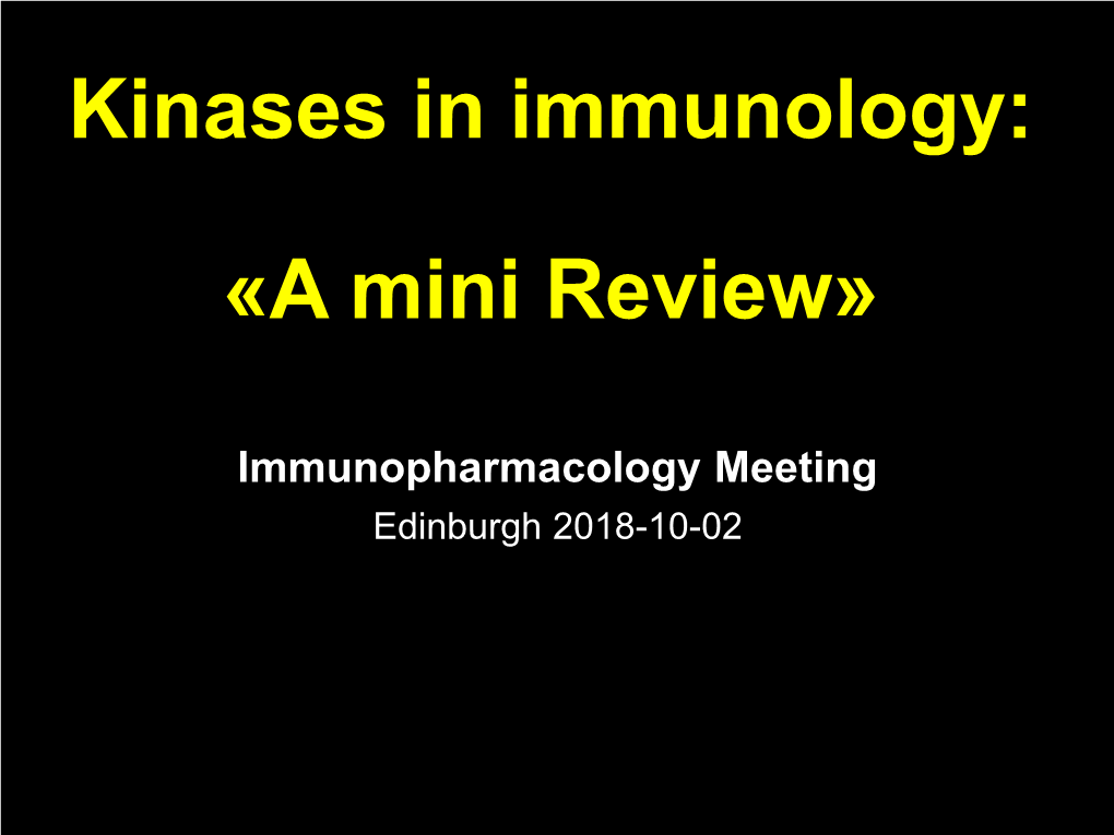 Immunology Lecture Edinburgh