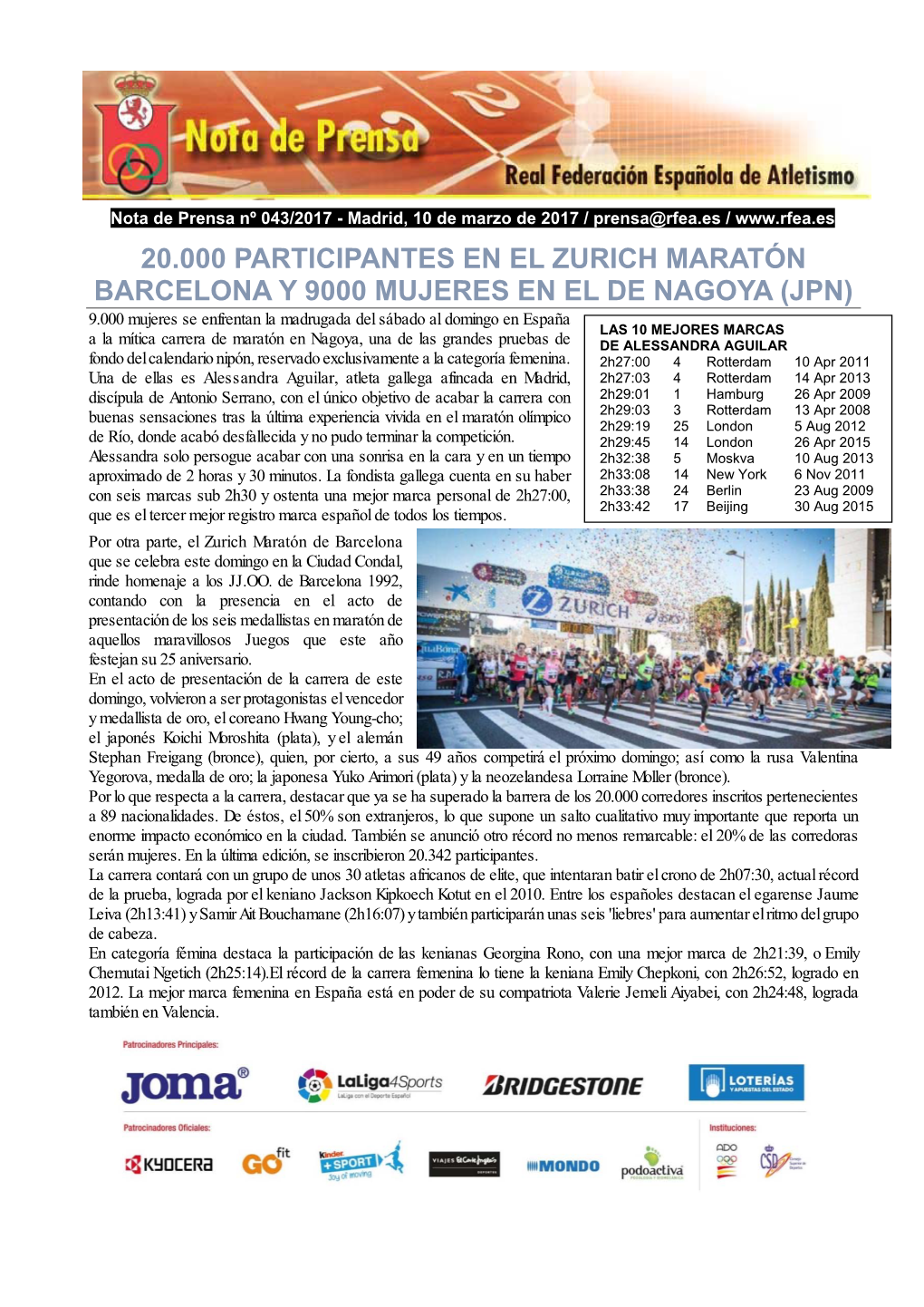 20.000 Participantes En El Zurich Maratón Barcelona