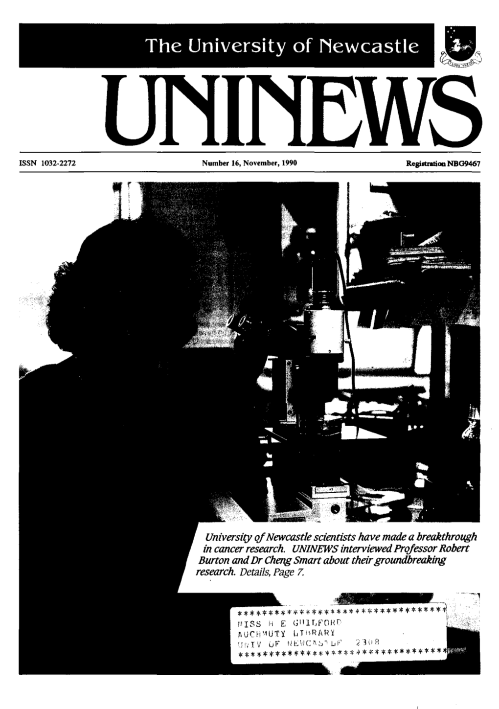 The University of Newcastle Uninews, No. 16, November, 1990