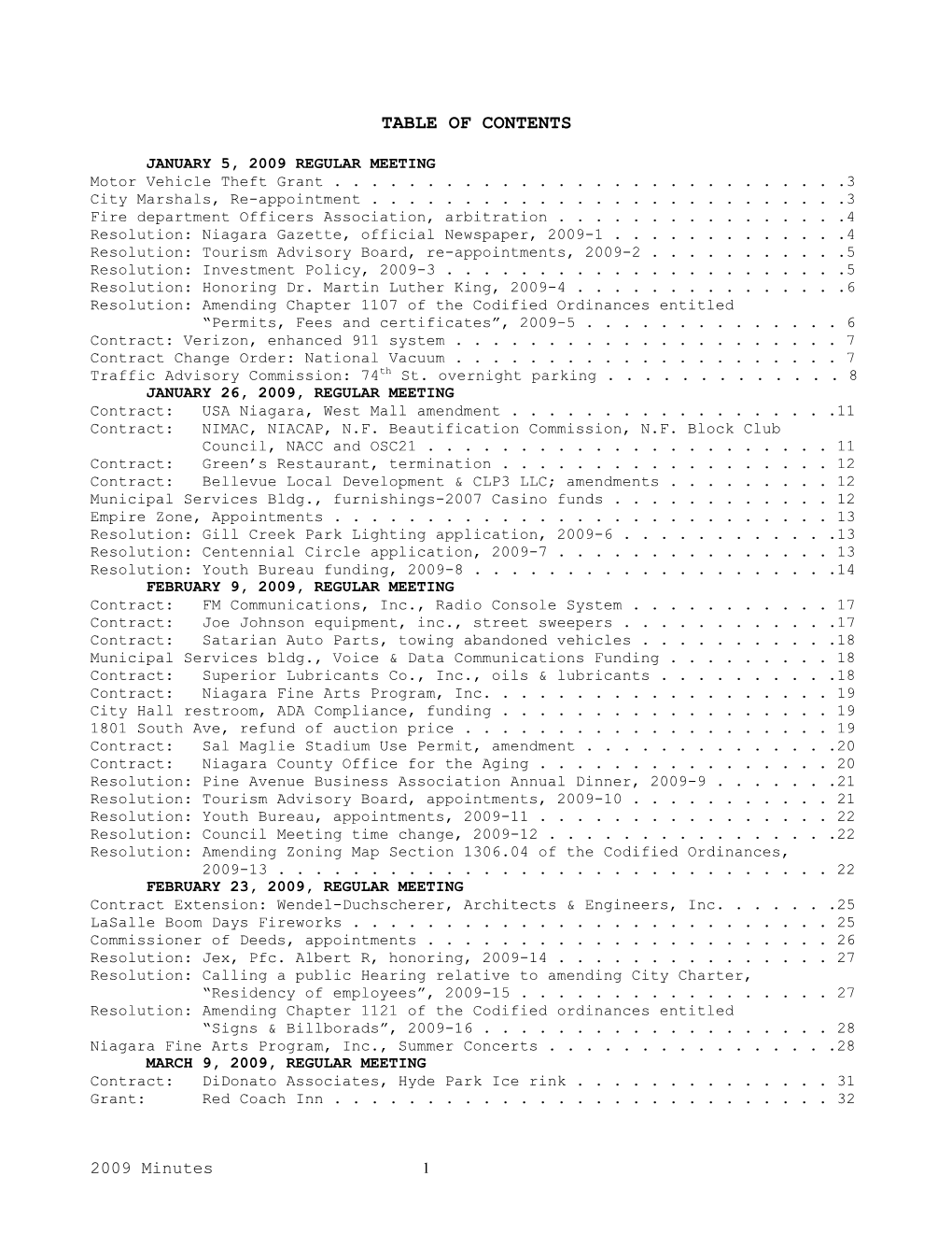 Table of Contents