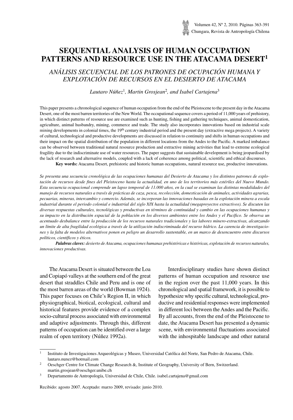 Sequential Analysis of Human Occupation Patterns And