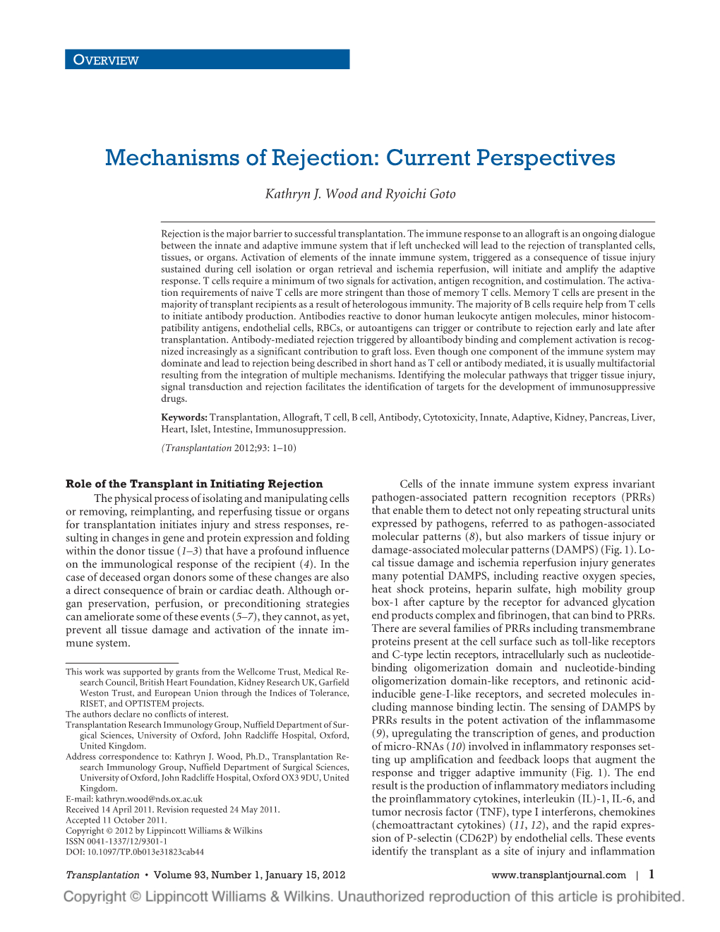 Mechanisms of Rejection: Current Perspectives