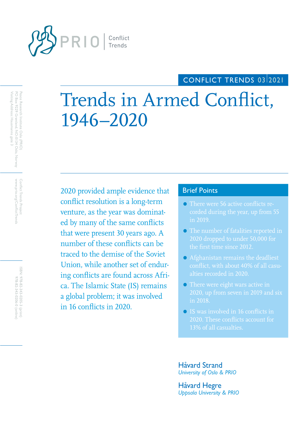 Trends in Armed Conflict, 1946–2020