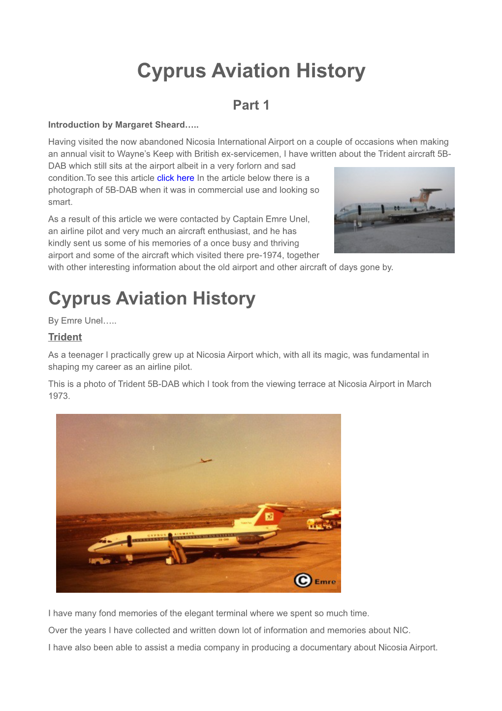 Cyprus Aviation History