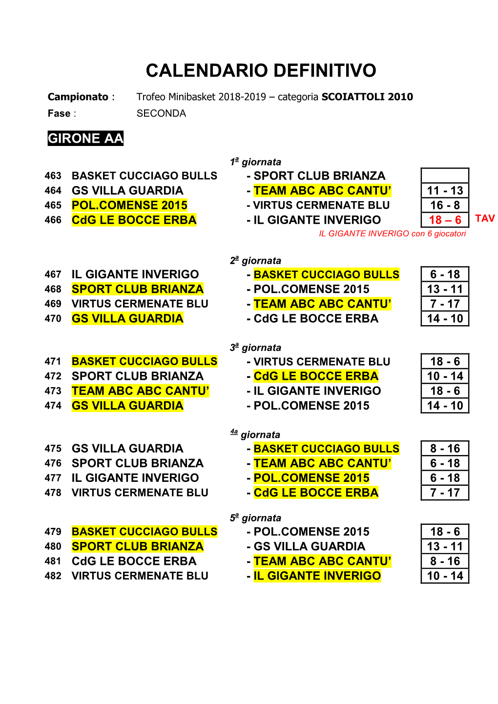 Calendario Definitivo