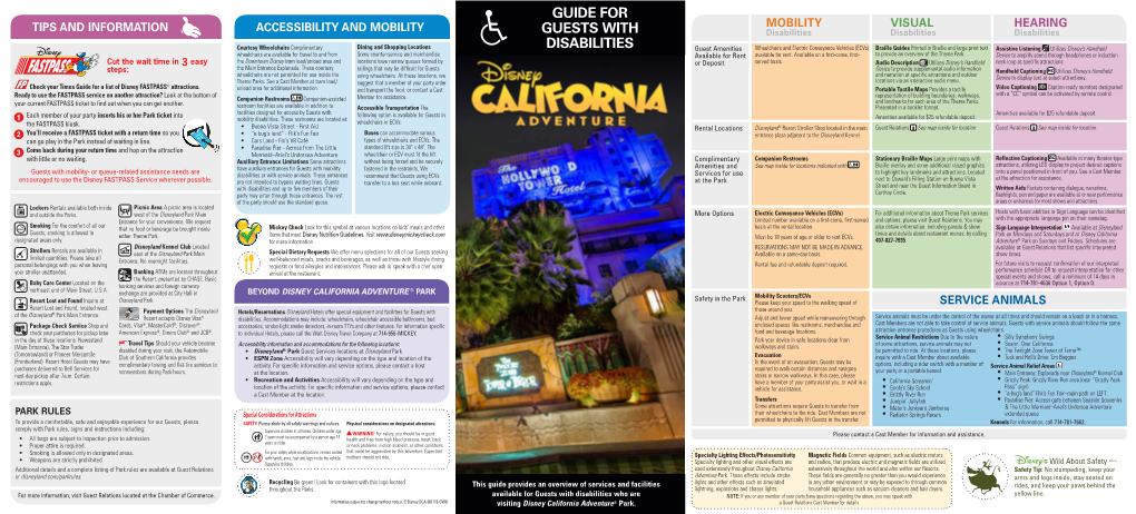 Guide for Guests with Disabilities