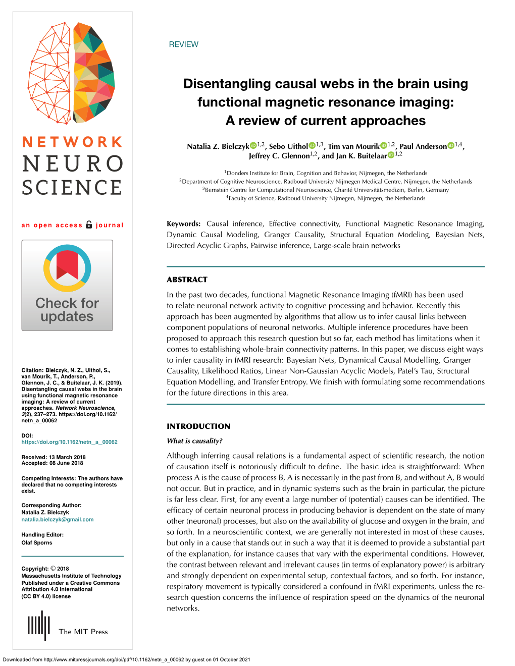 Disentangling Causal Webs in the Brain Using Functional Magnetic Resonance Imaging: a Review of Current Approaches