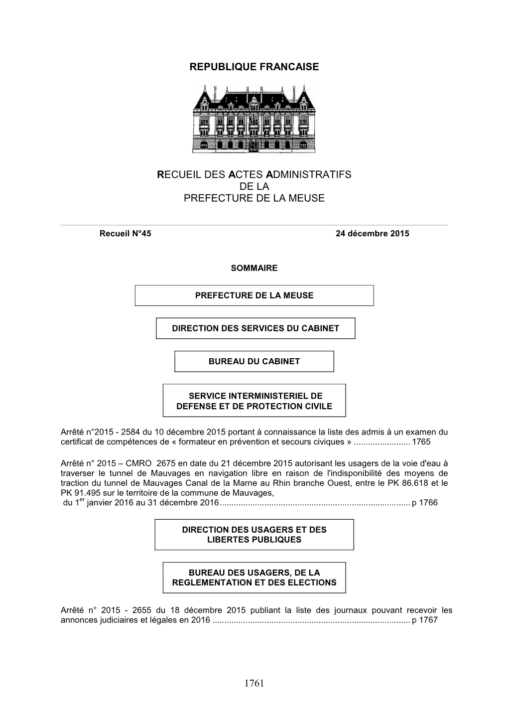 RAA N° 45 Du 24 Décembre 2015