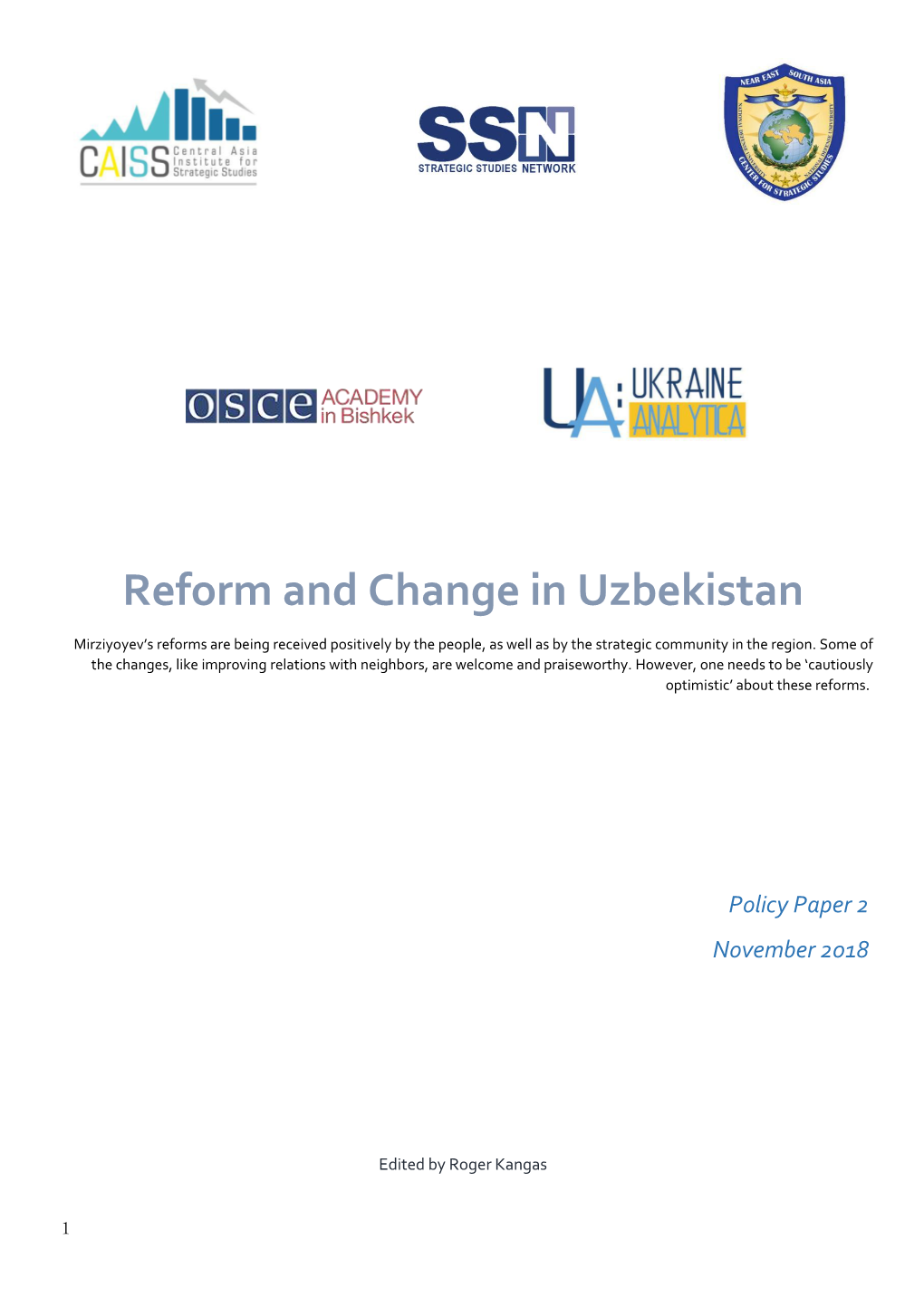 Reform and Change in Uzbekistan