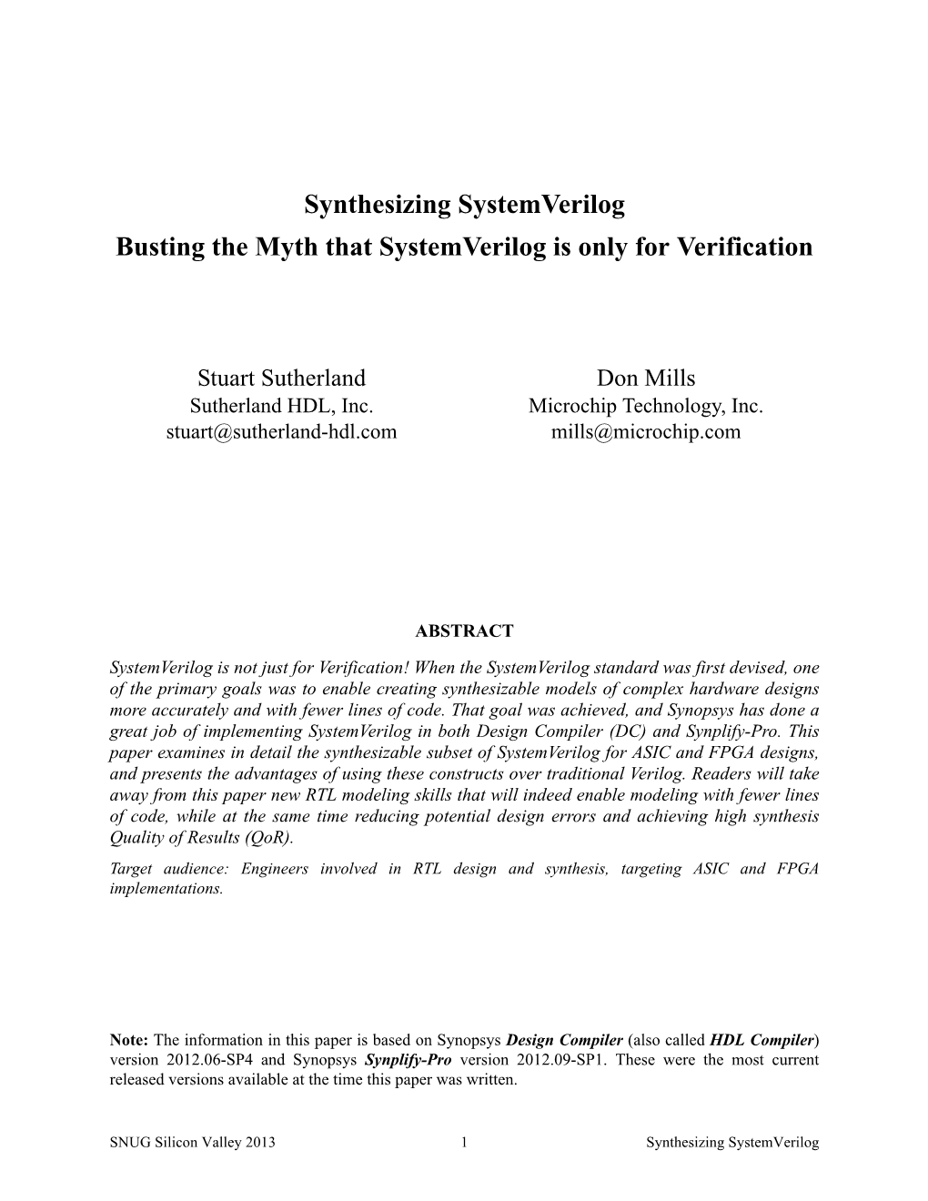 Busting the Myth That Systemverilog Is Only for Verification