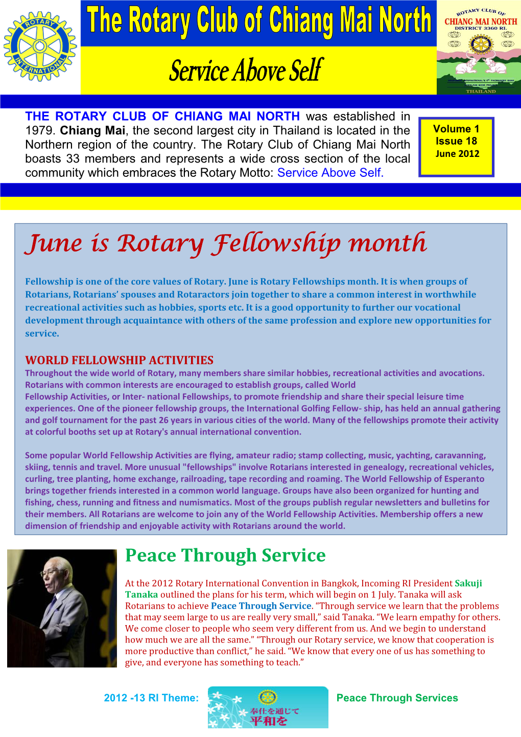 June Is Rotary Fellowship Month 20122012