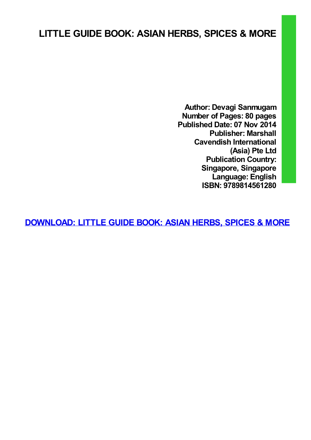 Little Guide Book: Asian Herbs, Spices & More