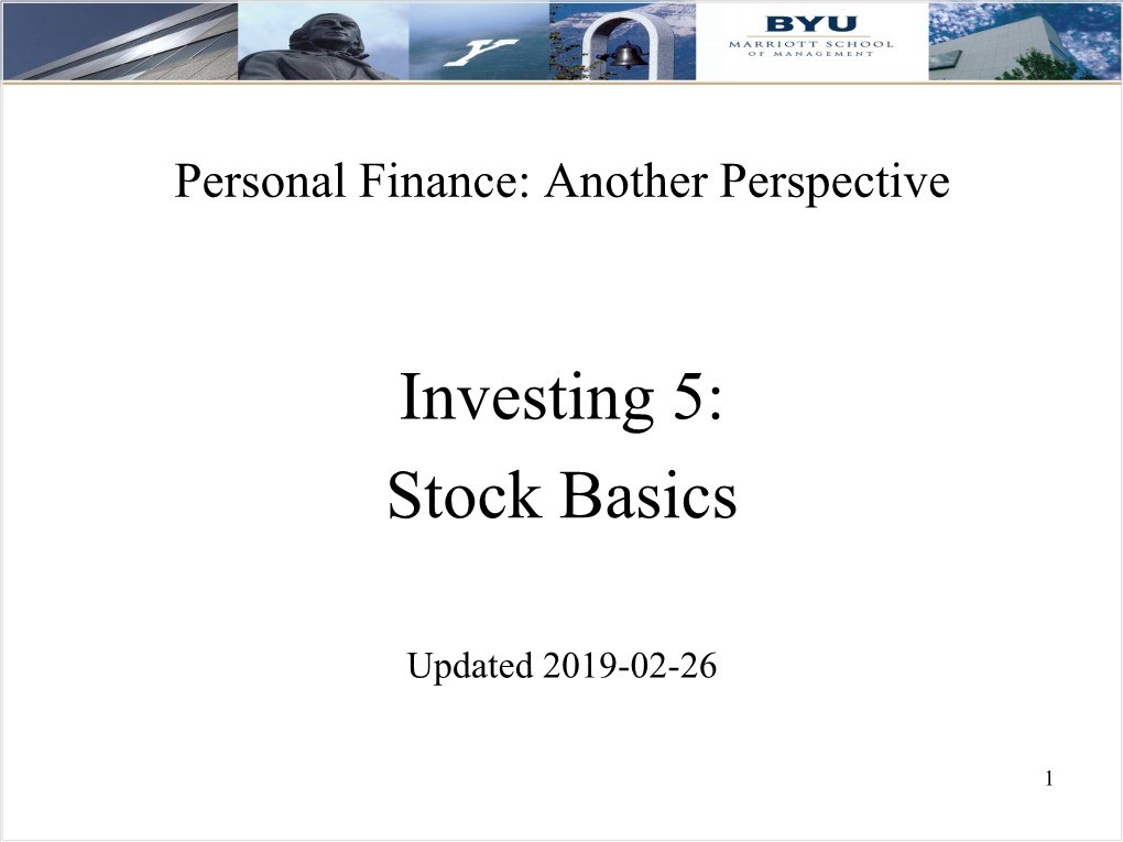 Stock Basics