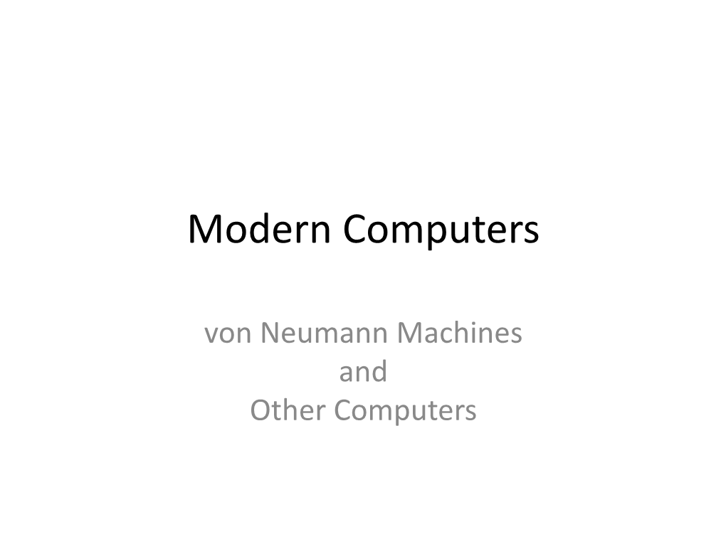 Modern Computers