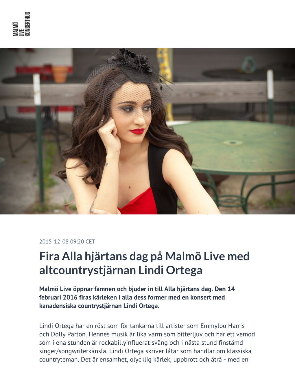 Fira Alla Hjärtans Dag På Malmö Live Med Altcountrystjärnan Lindi Ortega