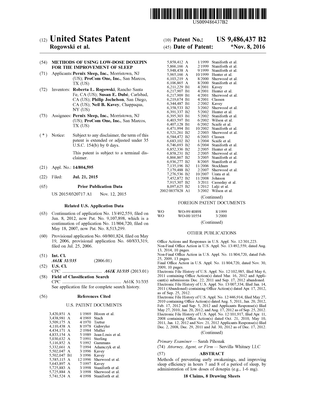 (12) United States Patent (10) Patent No.: US 9.486,437 B2 Rogowski Et Al