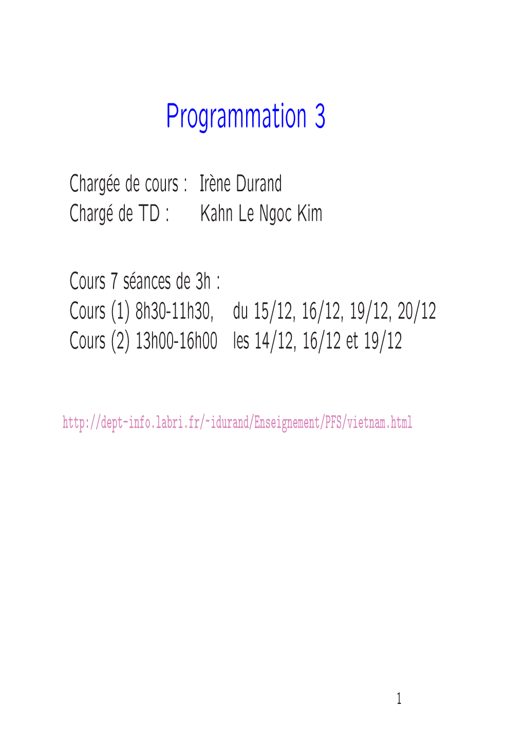 Programmation 3