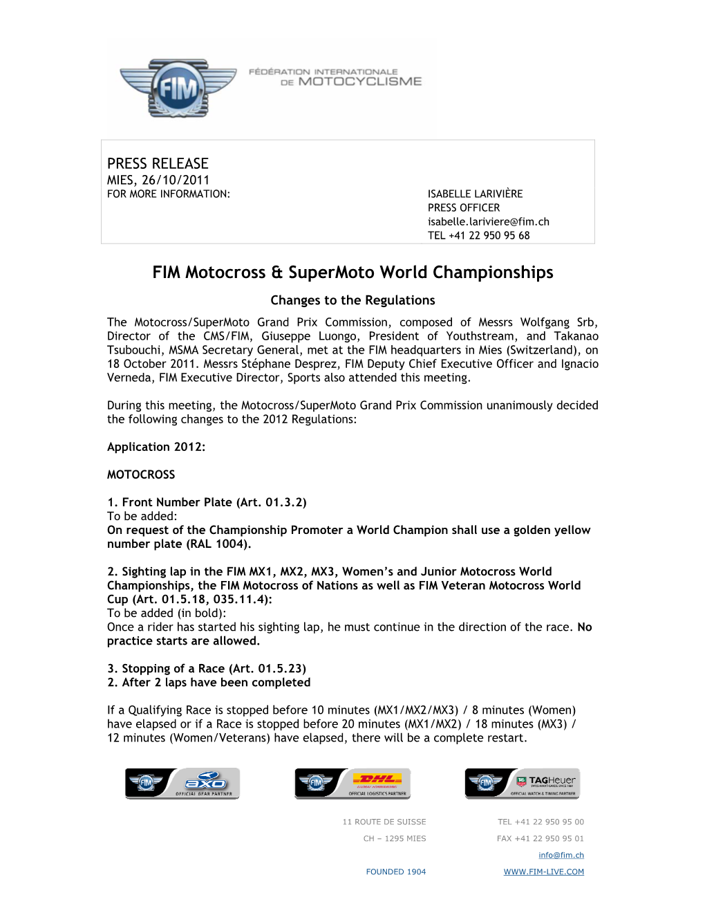 FIM Motocross & Supermoto World Championships