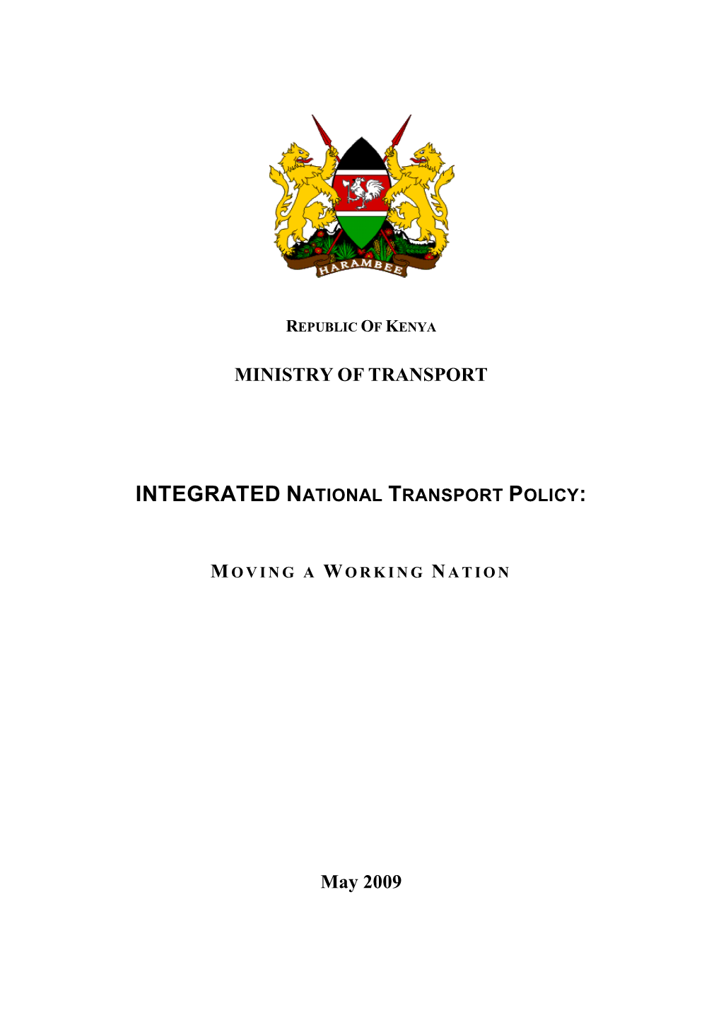 Integrated National Transport Policy