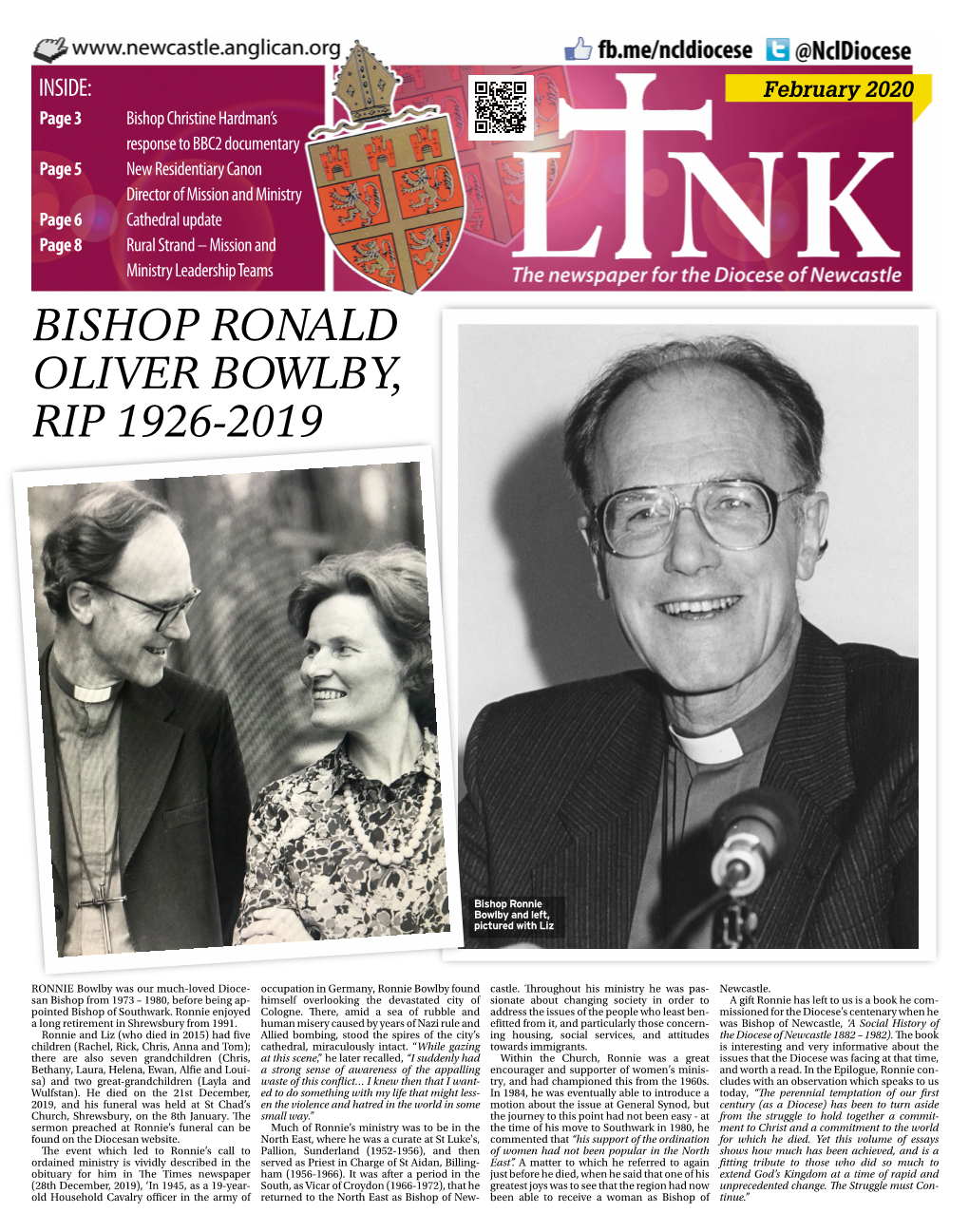 Bishop Ronald Oliver Bowlby, Rip 1926-2019