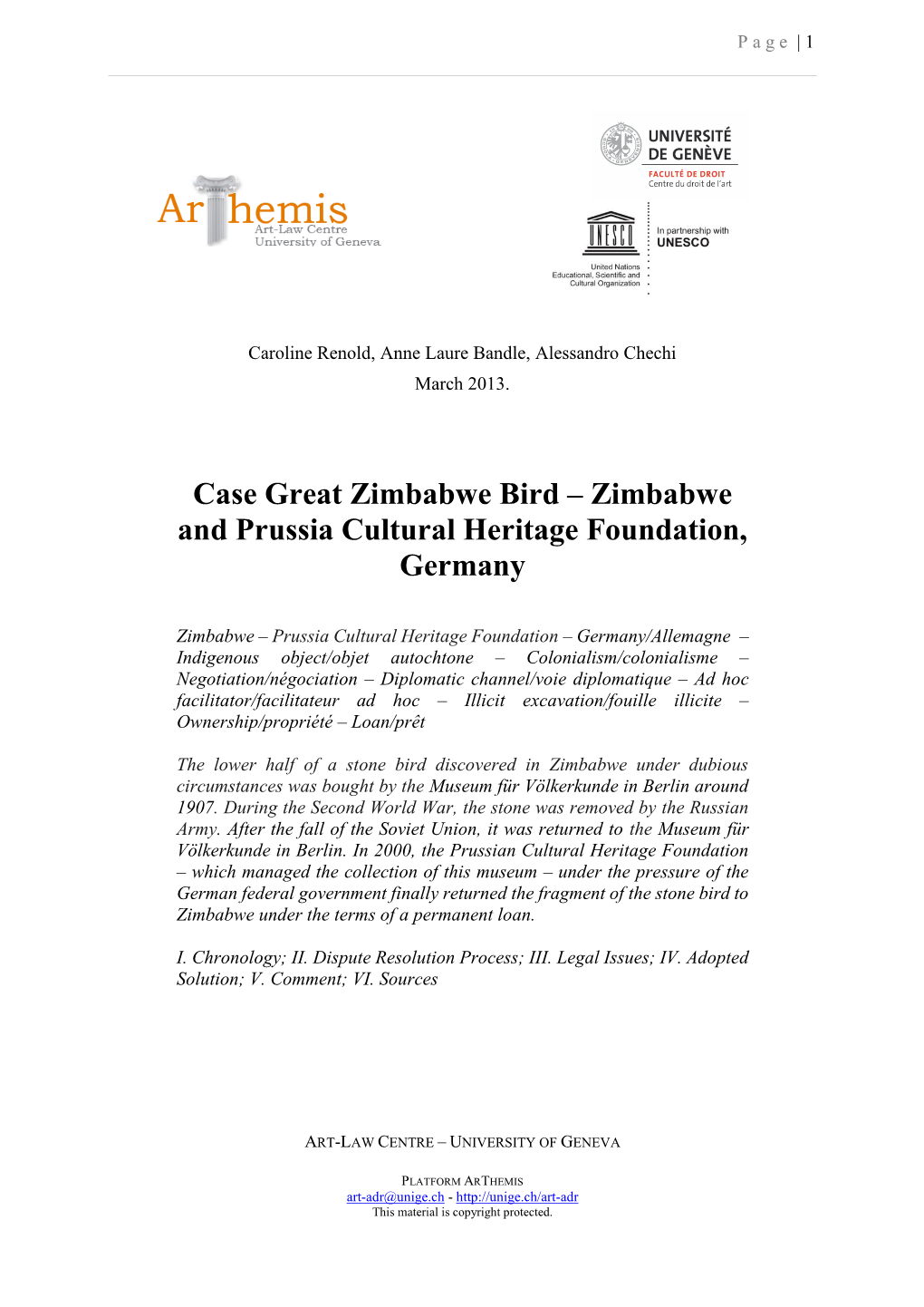 Case Great Zimbabwe Bird – Zimbabwe and Prussia Cultural Heritage Foundation, Germany