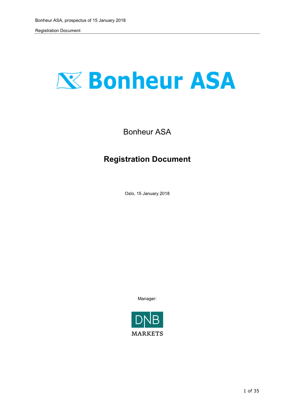Bonheur ASA Registration Document