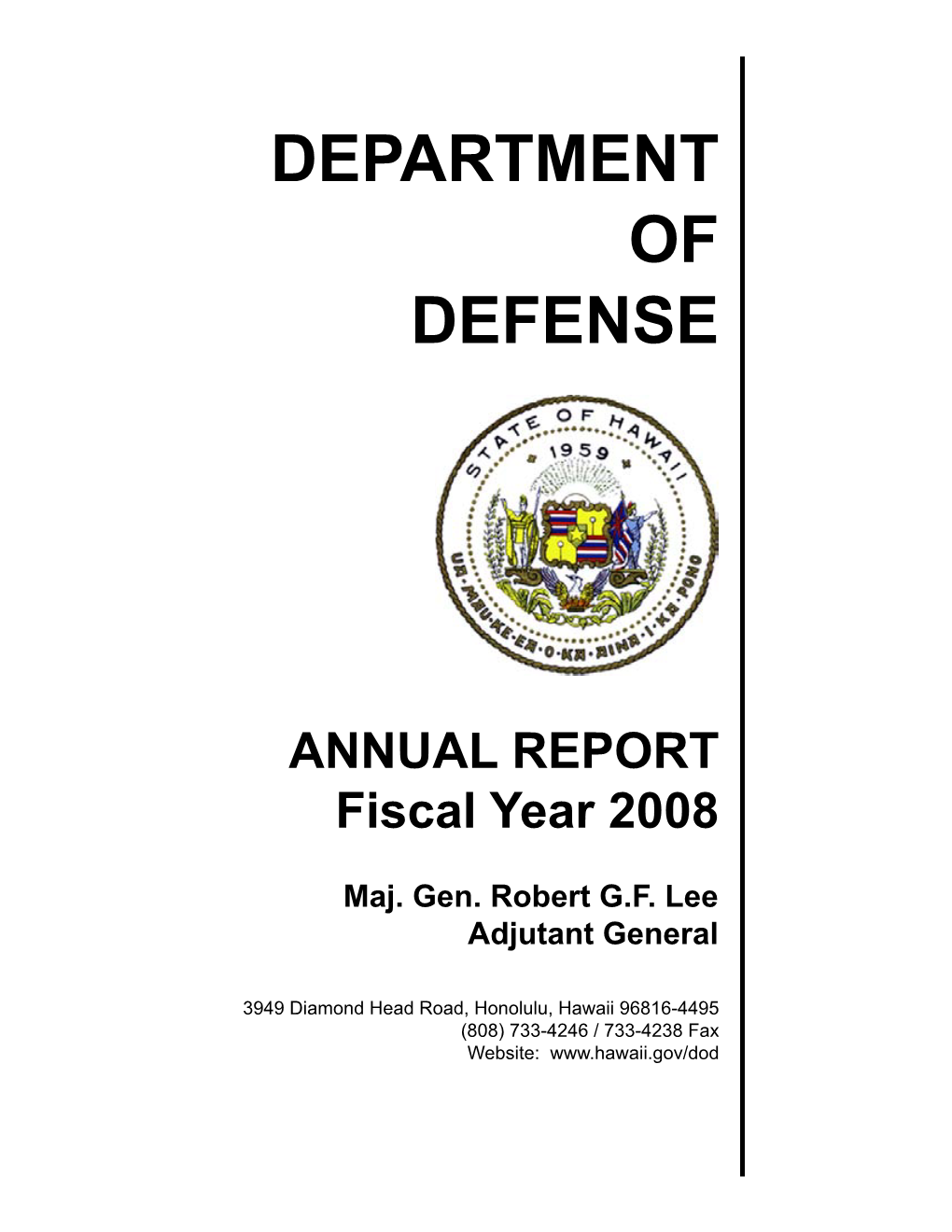 ANNUAL REPORT Fiscal Year 2008