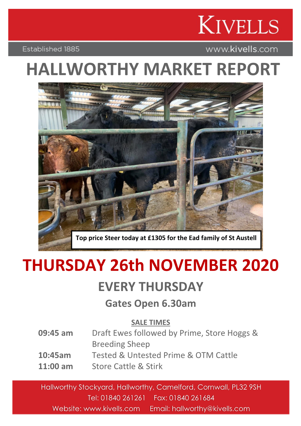 Hallworthy Market Report