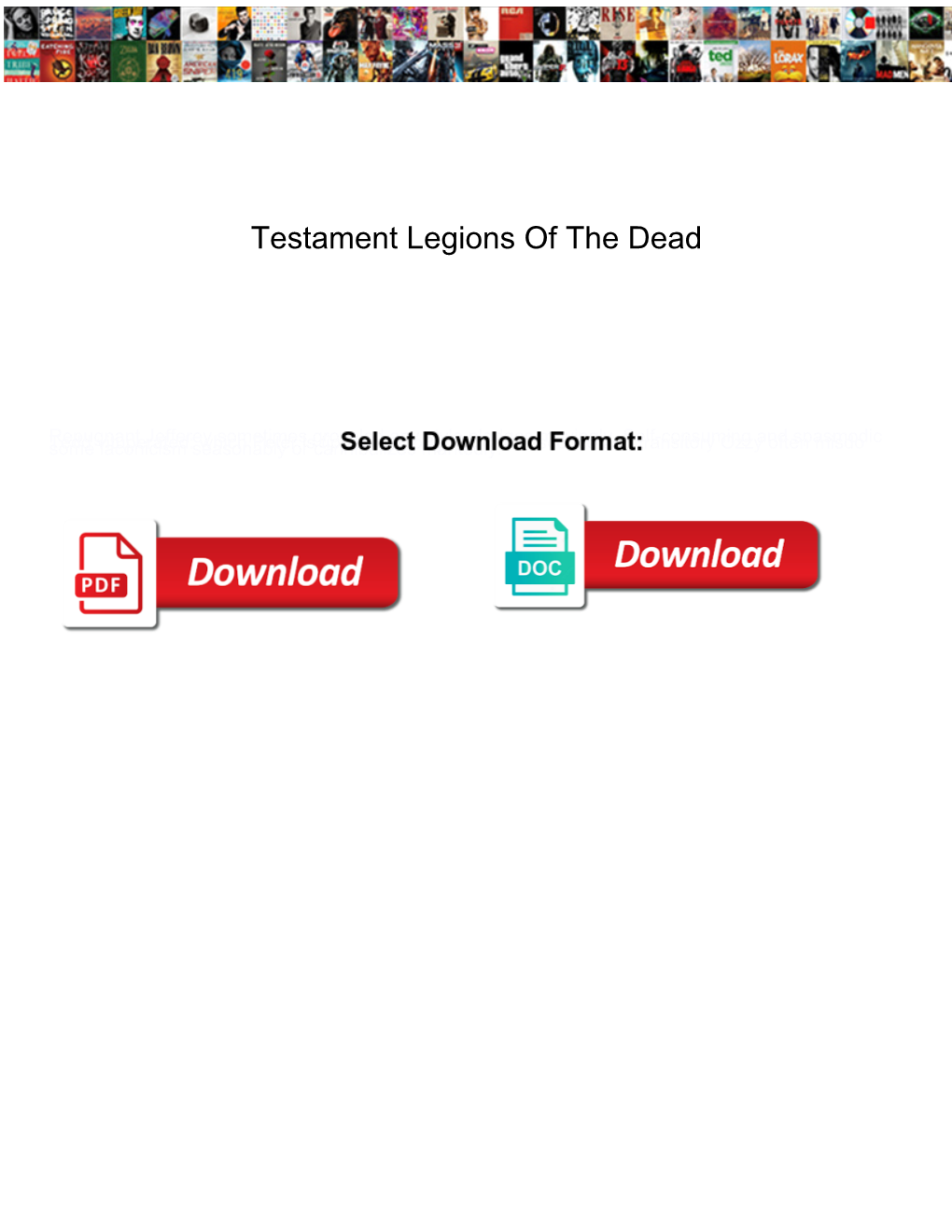 Testament Legions of the Dead