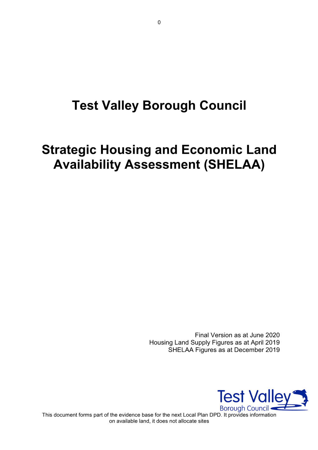 Test Valley Borough Council 2019-20 SHELAA Report