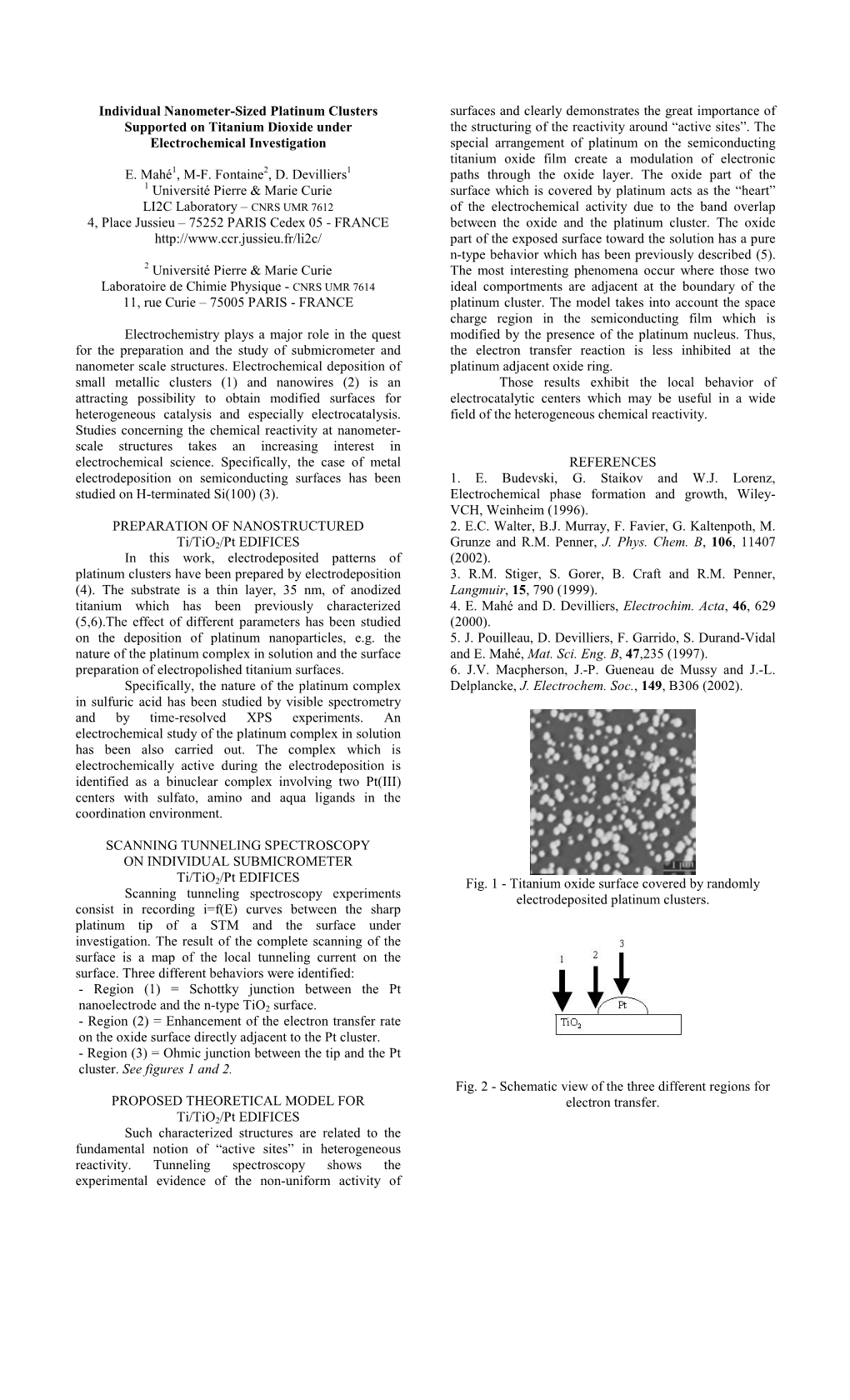 Individual Nanometer-Sized Platinum Clusters Supported on Titanium