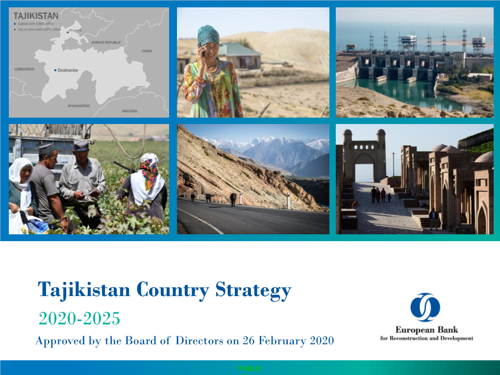 Tajikistan Country Strategy 2020-2025 Approved by the Board of Directors on 26 February 2020