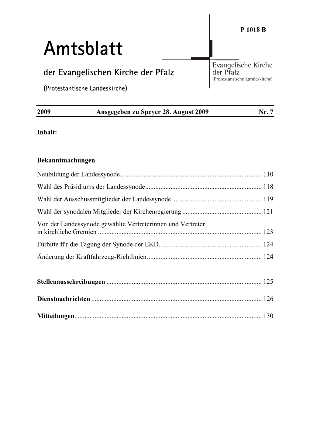 Amtsblatt Der Evangelischen Kirche Der Pfalz