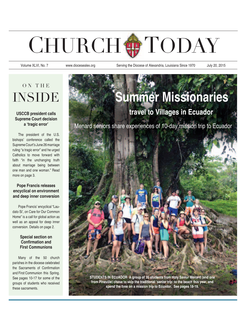 The Church Today, July 20, 2015