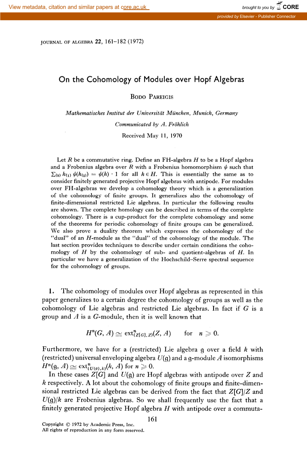 On the Cohomology of Modules Over Hopf Algebras