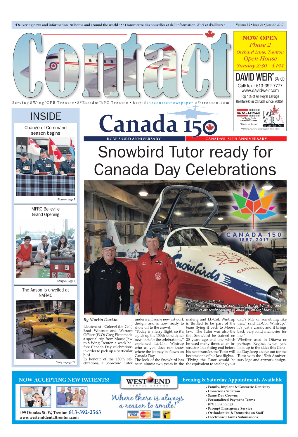 Canada 15 RCAF's 93RD ANNIVERSARY CANADA's 150TH ANNIVERSARY Snowbird Tutor Ready for Canada Day Celebrations