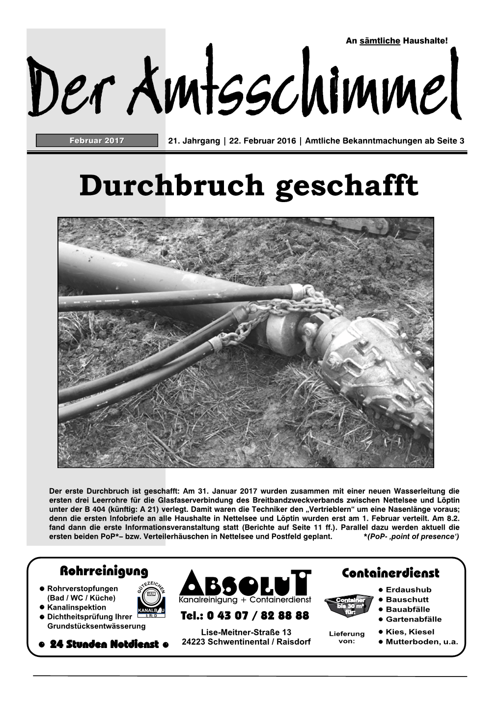 Durchbruch Geschafft