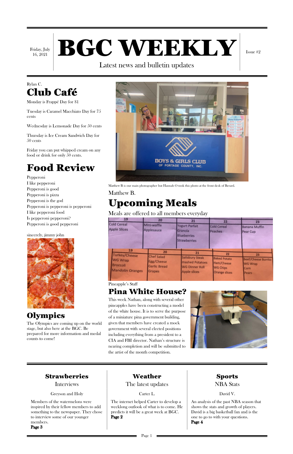 BGC WEEKLY Latest News and Bulletin Updates