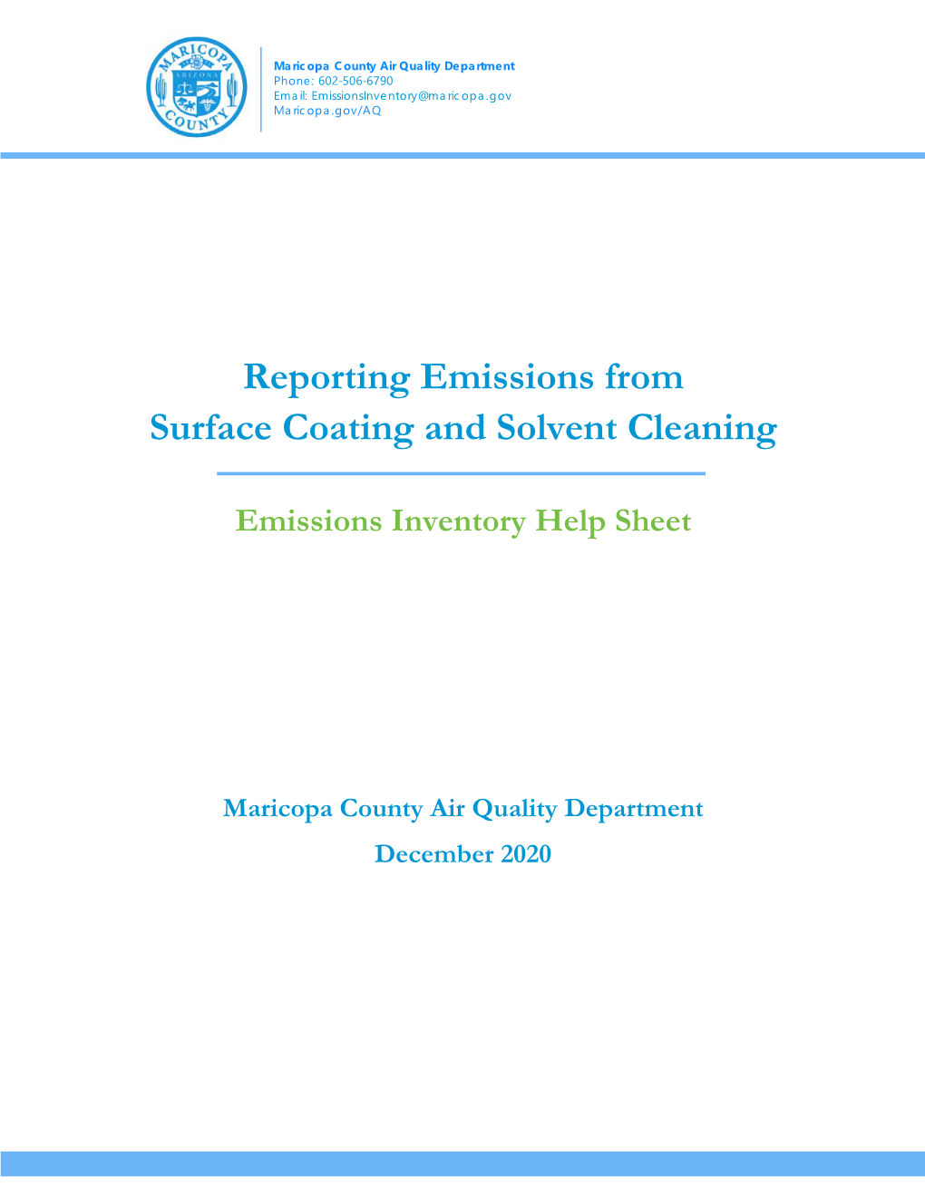 Reporting Emissions from Surface Coating and Solvent Cleaning