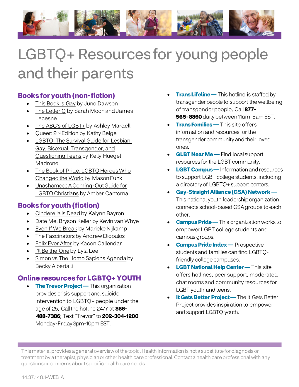 LGBTQ+ Resources for Young People and Their Parents