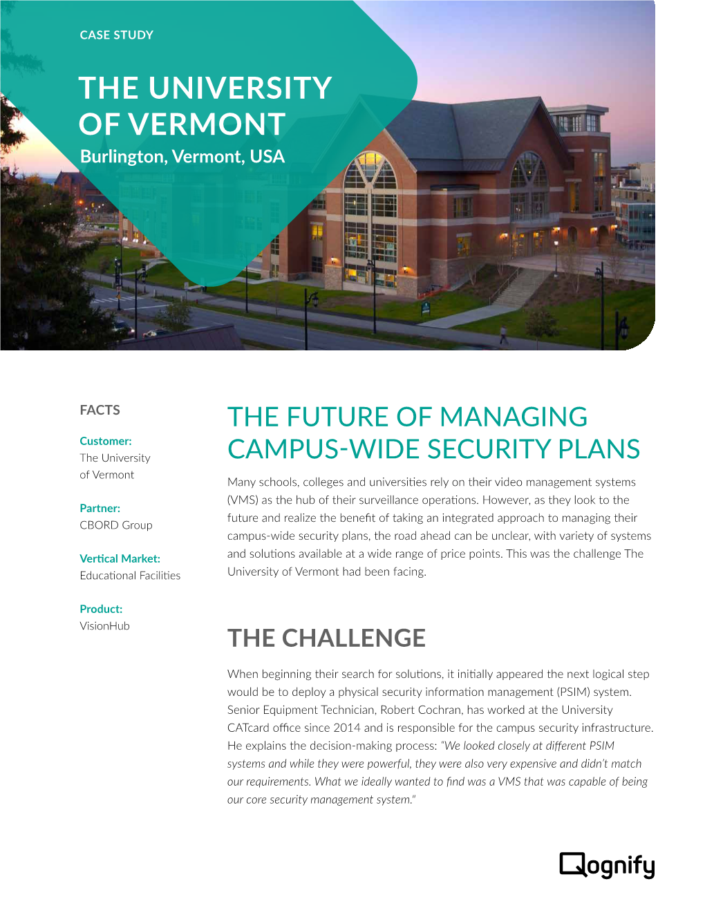 THE UNIVERSITY of VERMONT Burlington, Vermont, USA