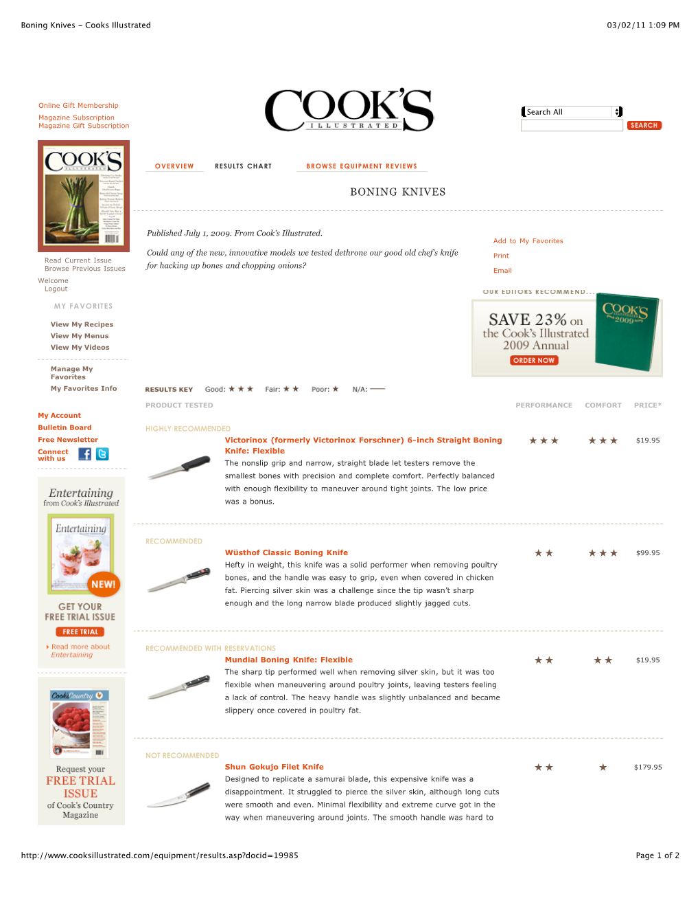 Boning Knives - Cooks Illustrated 03/02/11 1:09 PM