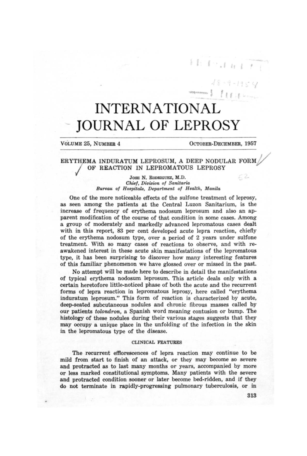 International Journal of .Leprosy