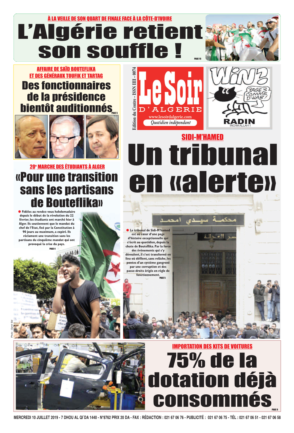 Pdf Le Soir D Algérie Du 2019-07-10