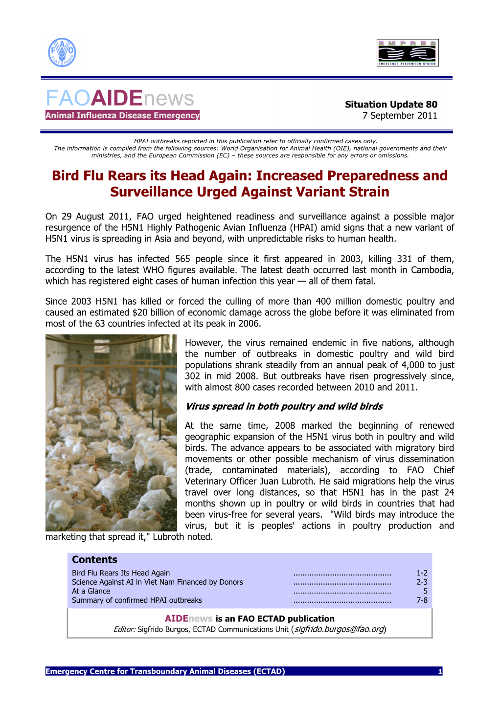 Avian Influenza Disease Emergency