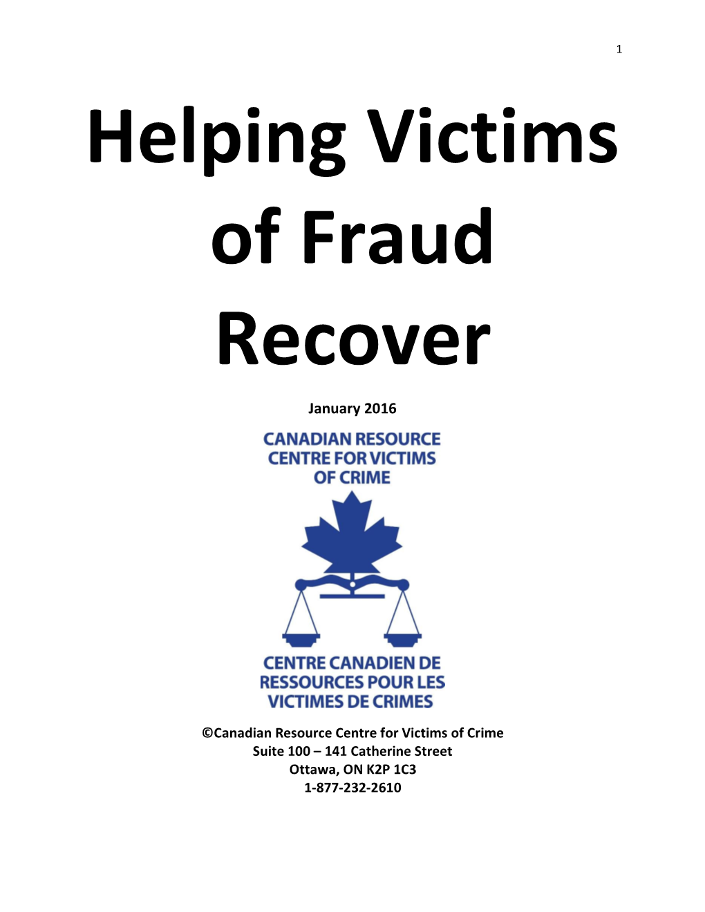 Helping Victims of Fraud Recover