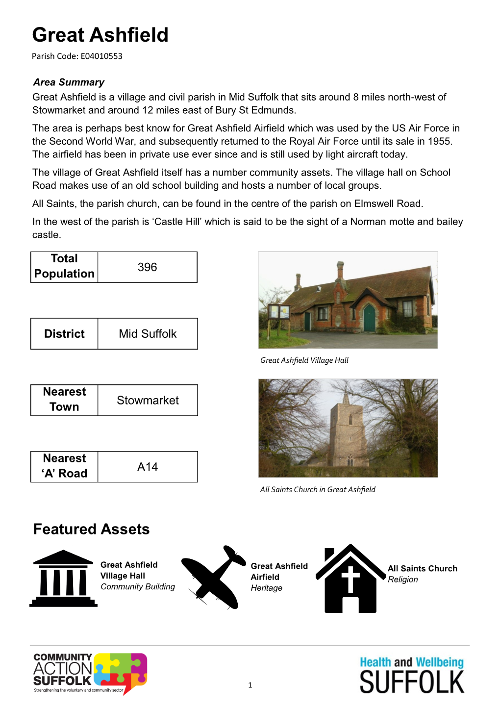 Great Ashfield Parish Code: E04010553