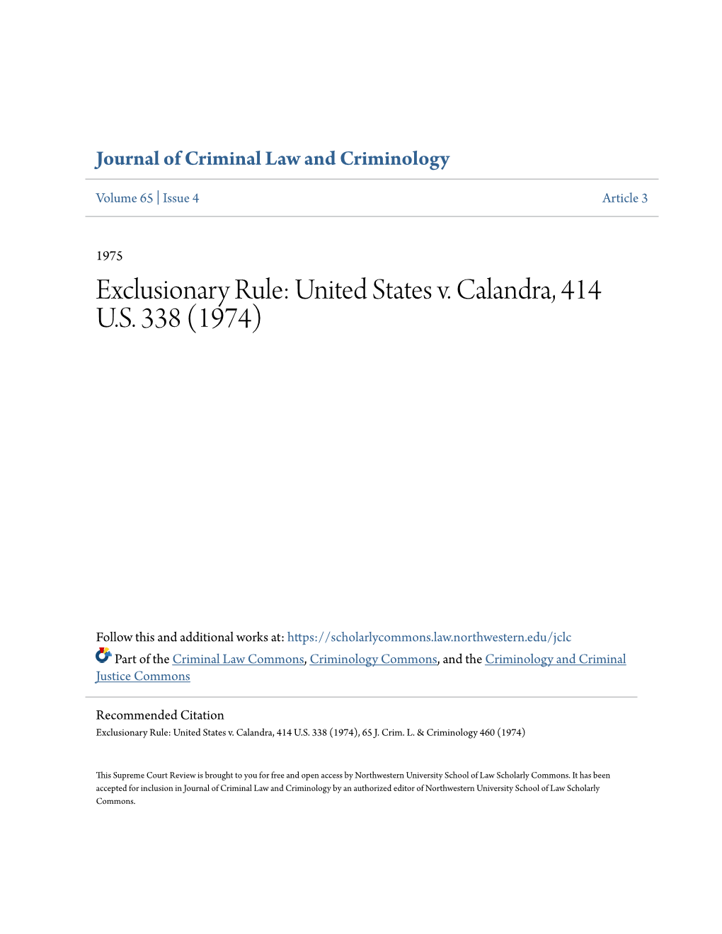 Exclusionary Rule: United States V