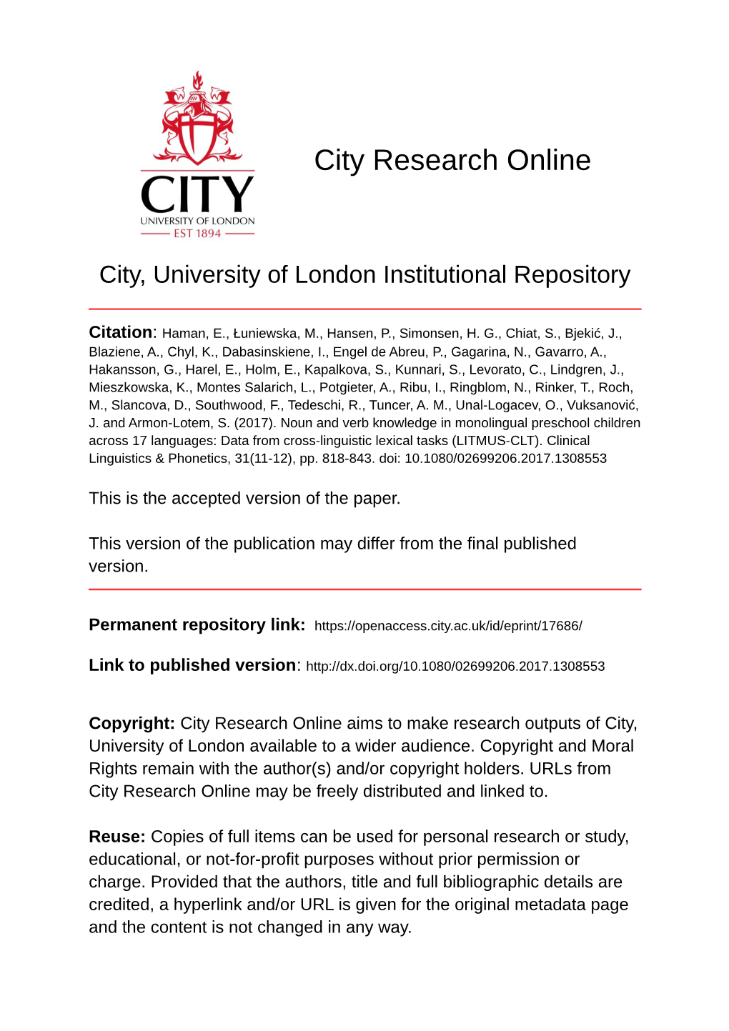 City Research Online